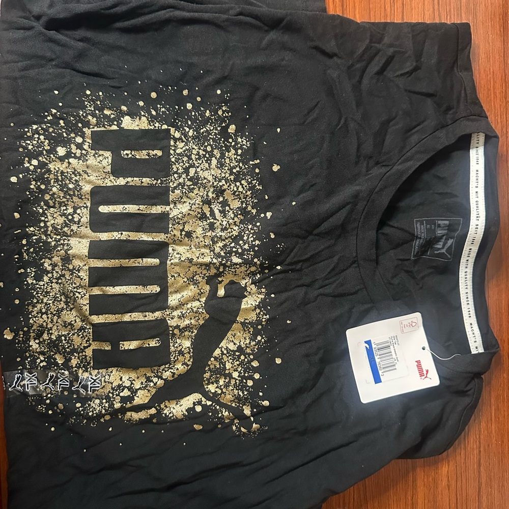 Puma Black Tee with Red Logo Tag